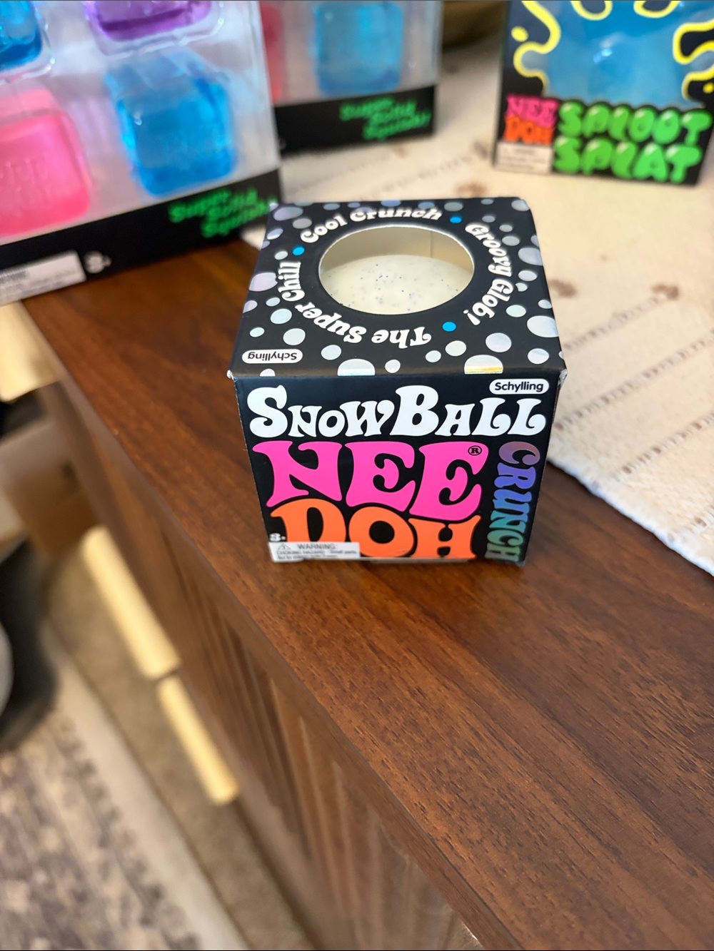 SnowBall NeeDoh Crunch Stress Ball - Colorful Retro Box